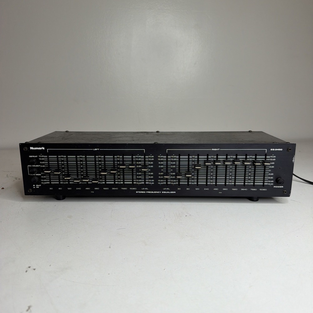 NUMARK EQ 2450 10 BAND STEREO FREQUENCY EQUALIZER VINTAGE UNTESTED